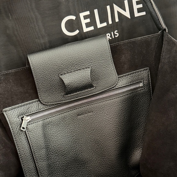 🆕 new Celine Black Leather Tote Bag designer supple calf leather medium big bag - Picture 5 of 9